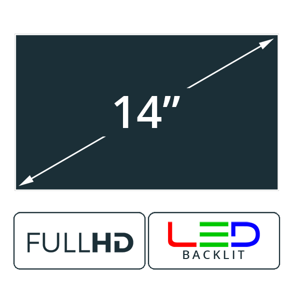 14 inch, Full HD, LED Backlit Display - image for illustration only