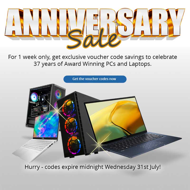 Celebrating 37 years of award winning PCs and Laptops.