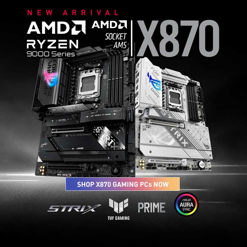 ASUS X870 Series Gaming PCs.