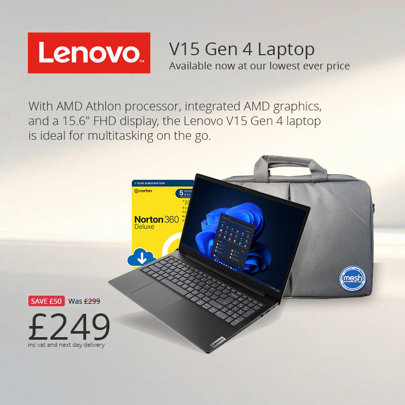 Lenovo V15 Laptop - our lowest ever price.