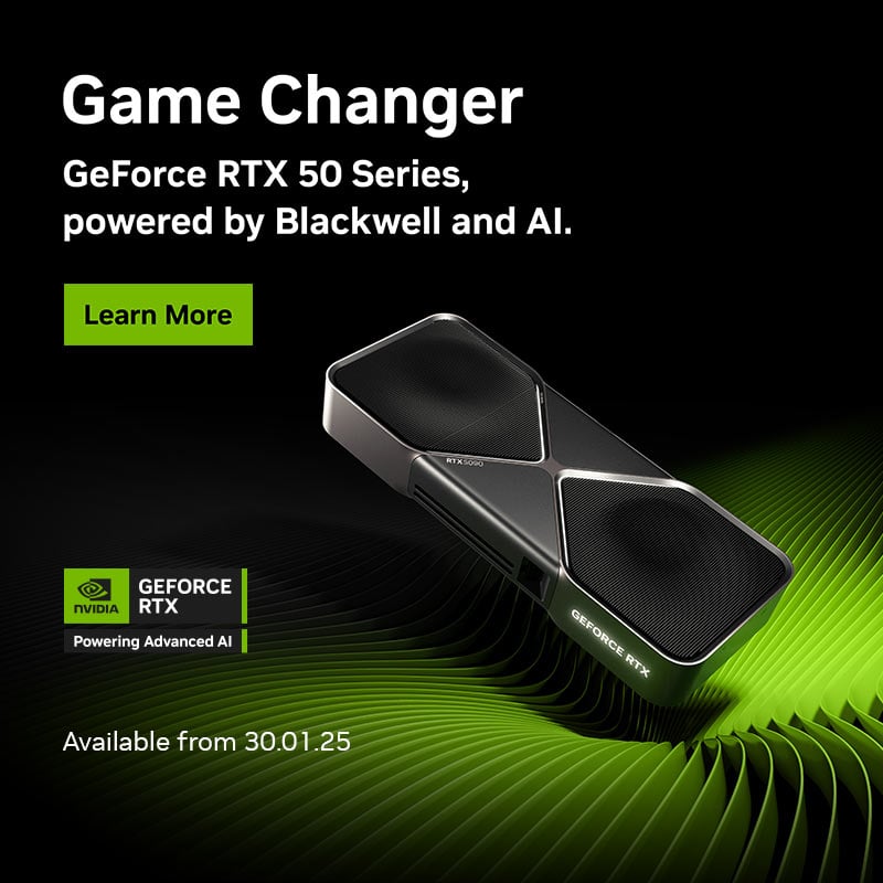 Game Changer. GeForce RTX 50 Series, powered by Blackwell and AI.